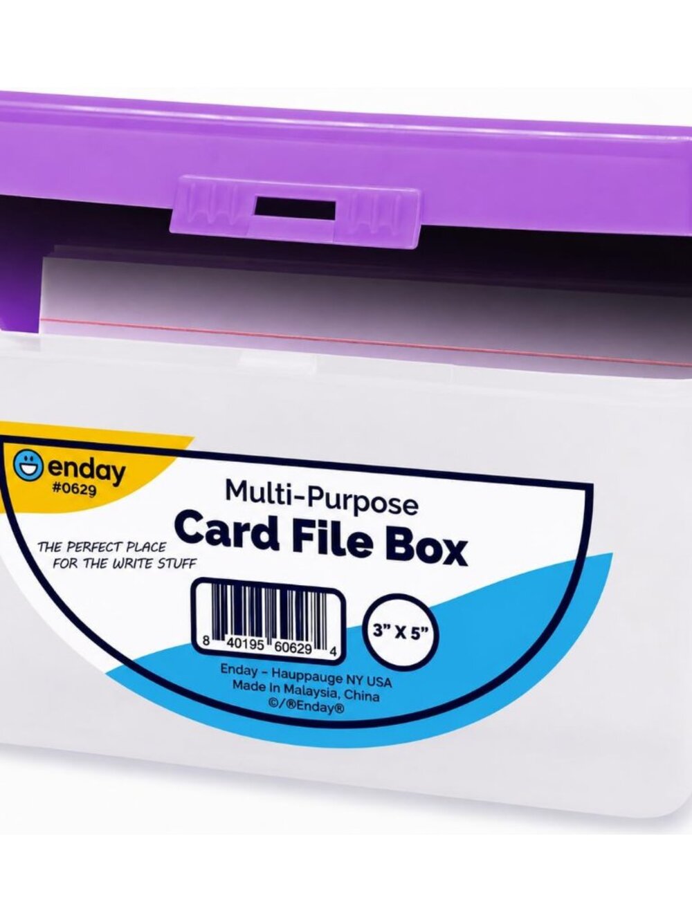 Index Card Box Purple 3x5 Index Card Holder, Index Card Organizer, Flash Card Ho